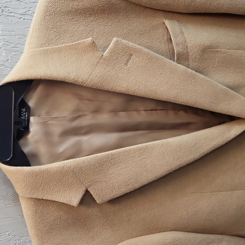 Jos A Bank 100% Camel Hair Blazer Jacket Soort Coat 40 Long - Picture 4 of 12